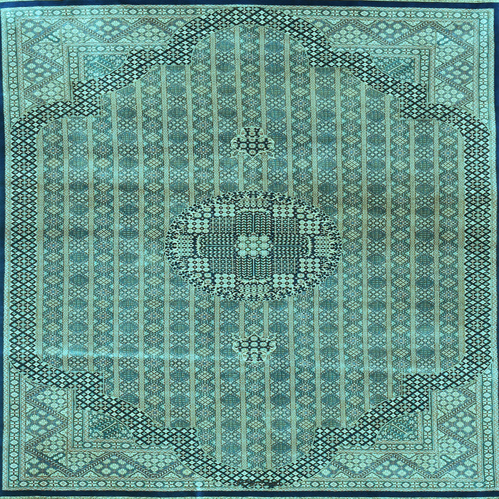Square Machine Washable Persian Light Blue Traditional Rug, wshtr3168lblu