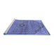 Sideview of Machine Washable Persian Blue Traditional Rug, wshtr3168blu