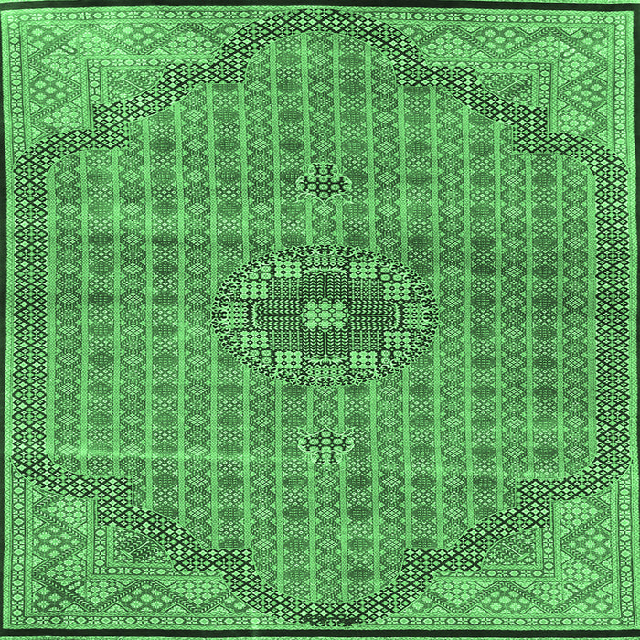 Square Persian Emerald Green Traditional Rug, tr3168emgrn
