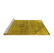 Sideview of Machine Washable Persian Yellow Traditional Rug, wshtr3168yw