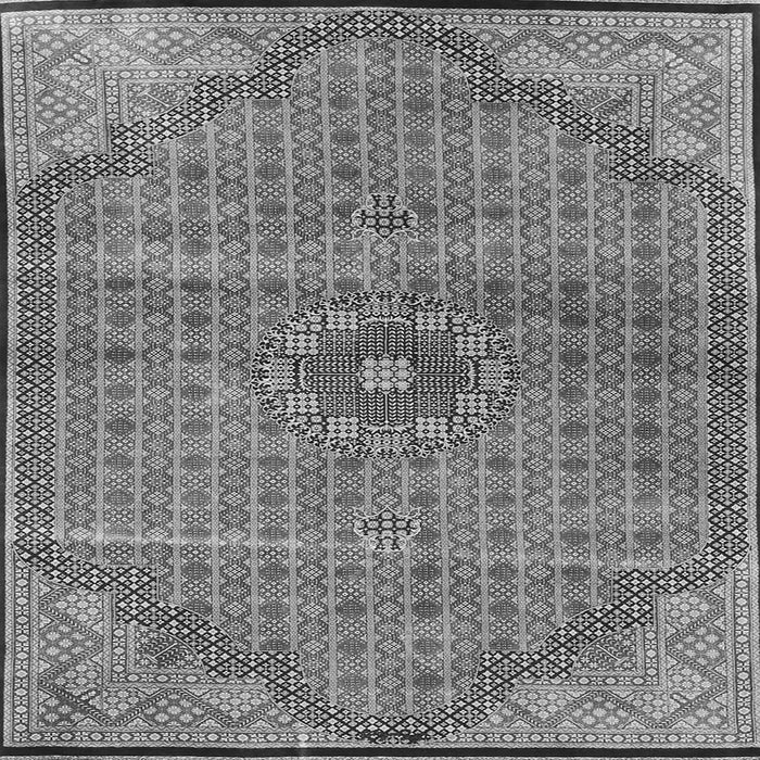 Round Machine Washable Persian Gray Traditional Rug, wshtr3168gry