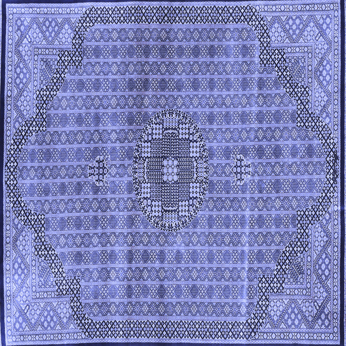 Square Machine Washable Persian Blue Traditional Rug, wshtr3168blu