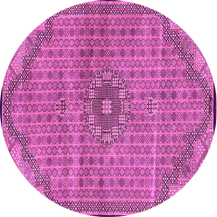 Round Persian Pink Traditional Rug, tr3168pnk