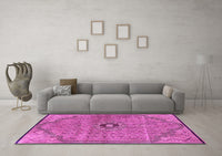 Machine Washable Persian Pink Traditional Rug, wshtr3168pnk