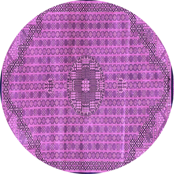 Round Machine Washable Persian Purple Traditional Area Rugs, wshtr3168pur
