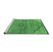 Sideview of Machine Washable Persian Emerald Green Traditional Area Rugs, wshtr3168emgrn