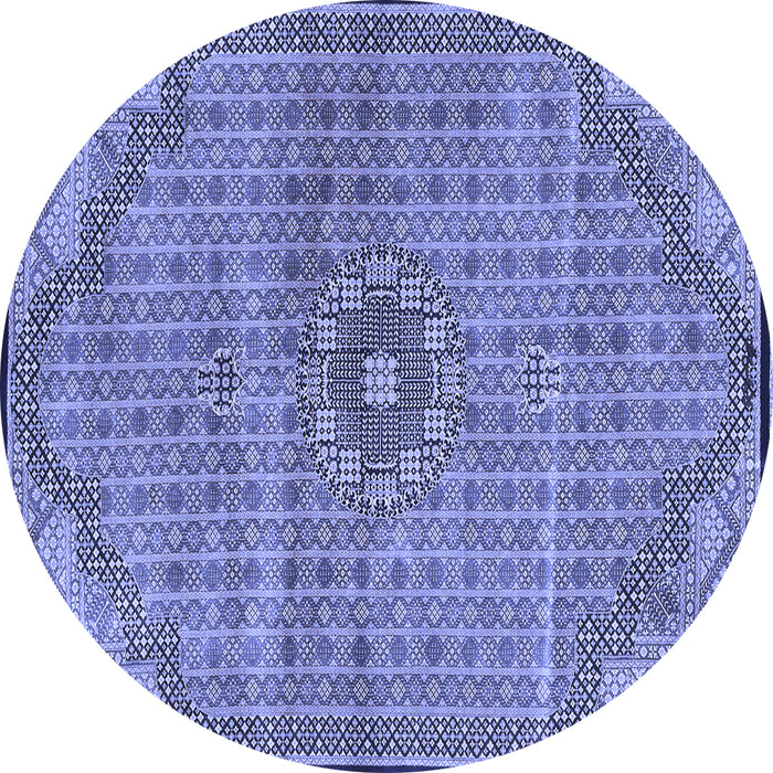 Round Persian Blue Traditional Rug, tr3168blu