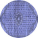 Round Persian Blue Traditional Rug, tr3168blu