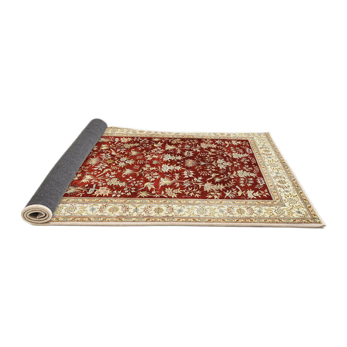 Sideview of Traditional Khaki Gold Persian Rug, tr3169