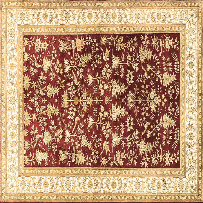 Square Machine Washable Persian Brown Traditional Rug, wshtr3169brn