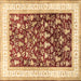 Square Persian Brown Traditional Rug, tr3169brn