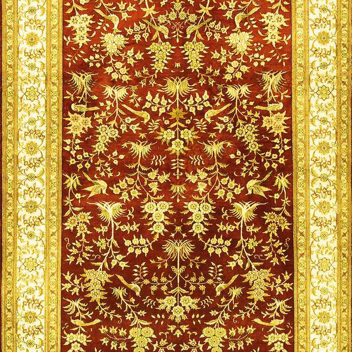 Machine Washable Persian Yellow Traditional Rug, wshtr3169yw