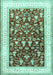 Machine Washable Persian Turquoise Traditional Area Rugs, wshtr3169turq