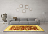 Machine Washable Persian Yellow Traditional Rug, wshtr3169yw