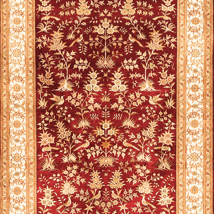 Serging Thickness of Machine Washable Persian Orange Traditional Area Rugs, wshtr3169org