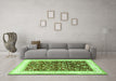 Machine Washable Persian Green Traditional Area Rugs in a Living Room,, wshtr3169grn