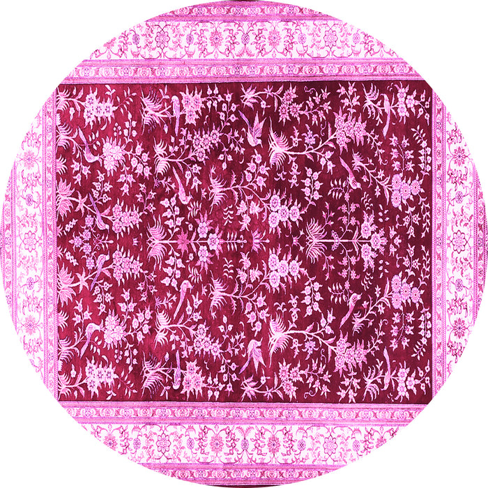 Round Persian Pink Traditional Rug, tr3169pnk
