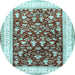 Round Persian Light Blue Traditional Rug, tr3169lblu