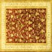 Square Persian Yellow Traditional Rug, tr3169yw