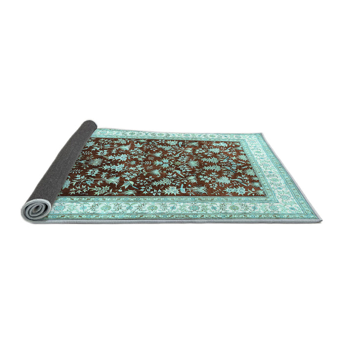Sideview of Persian Light Blue Traditional Rug, tr3169lblu