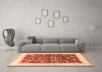 Machine Washable Persian Orange Traditional Rug, wshtr3169org