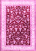 Machine Washable Persian Pink Traditional Rug, wshtr3169pnk