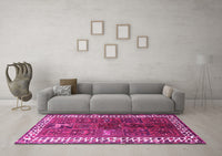 Machine Washable Persian Pink Traditional Rug, wshtr316pnk