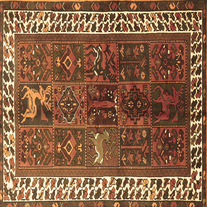 Square Persian Brown Traditional Rug, tr316brn