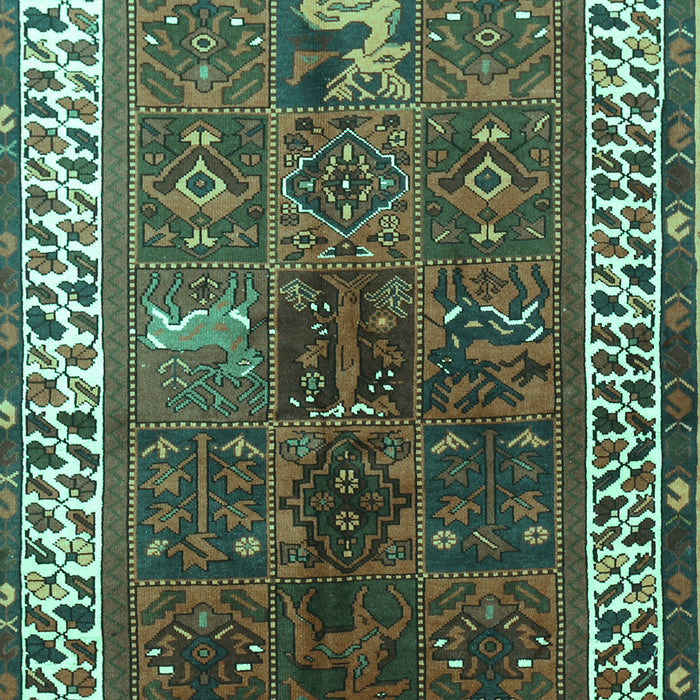 Machine Washable Persian Turquoise Traditional Area Rugs, wshtr316turq