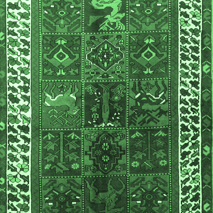 Machine Washable Persian Emerald Green Traditional Area Rugs, wshtr316emgrn