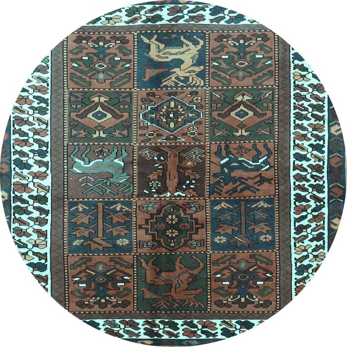 Round Persian Light Blue Traditional Rug, tr316lblu