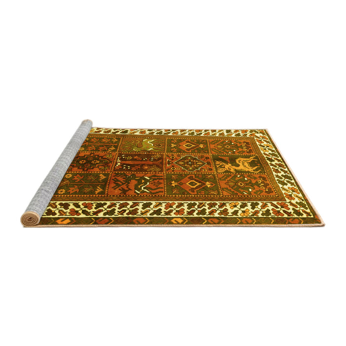 Sideview of Machine Washable Persian Yellow Traditional Rug, wshtr316yw