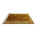 Sideview of Machine Washable Persian Yellow Traditional Rug, wshtr316yw