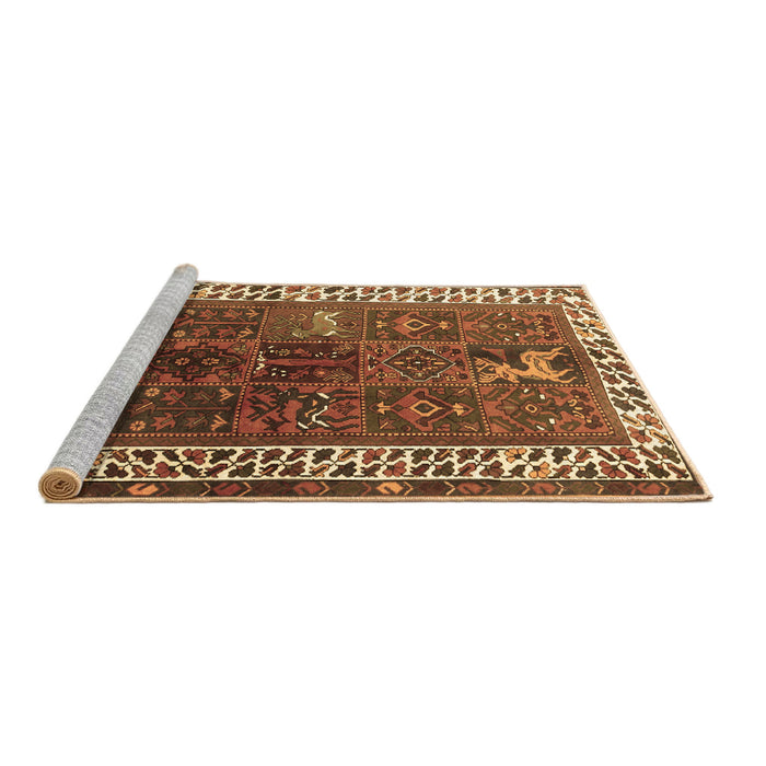 Sideview of Machine Washable Persian Brown Traditional Rug, wshtr316brn
