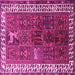 Square Machine Washable Persian Pink Traditional Rug, wshtr316pnk