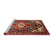 Sideview of Machine Washable Traditional Dark Almond Brown Rug, wshtr317