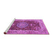 Sideview of Machine Washable Medallion Purple Traditional Area Rugs, wshtr3170pur