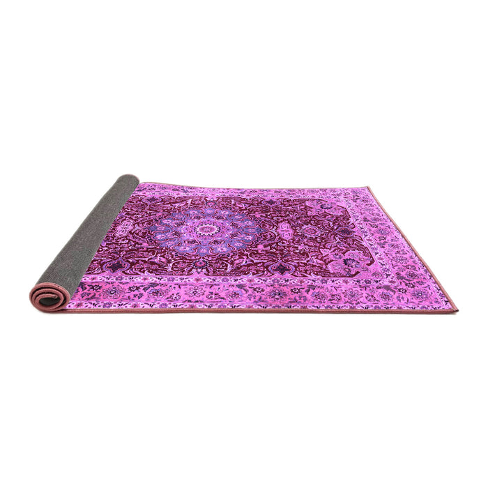 Sideview of Medallion Purple Traditional Rug, tr3170pur