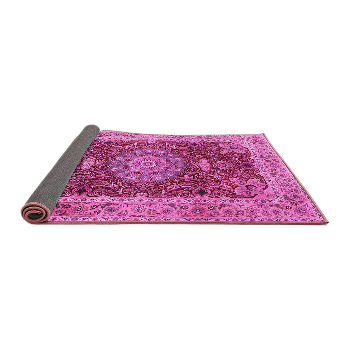 Sideview of Medallion Pink Traditional Rug, tr3170pnk