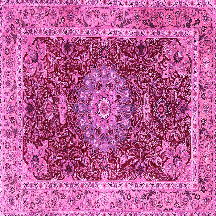 Square Medallion Pink Traditional Rug, tr3170pnk