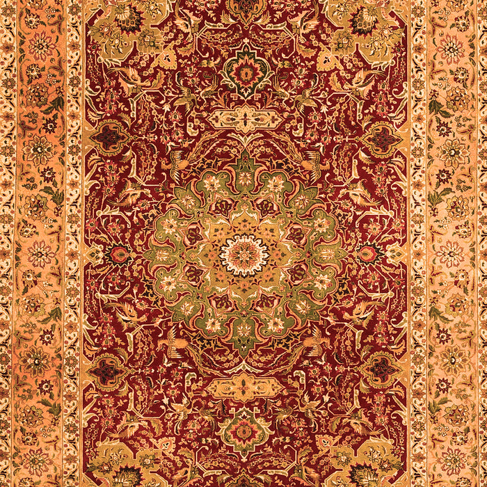Serging Thickness of Machine Washable Medallion Orange Traditional Area Rugs, wshtr3170org