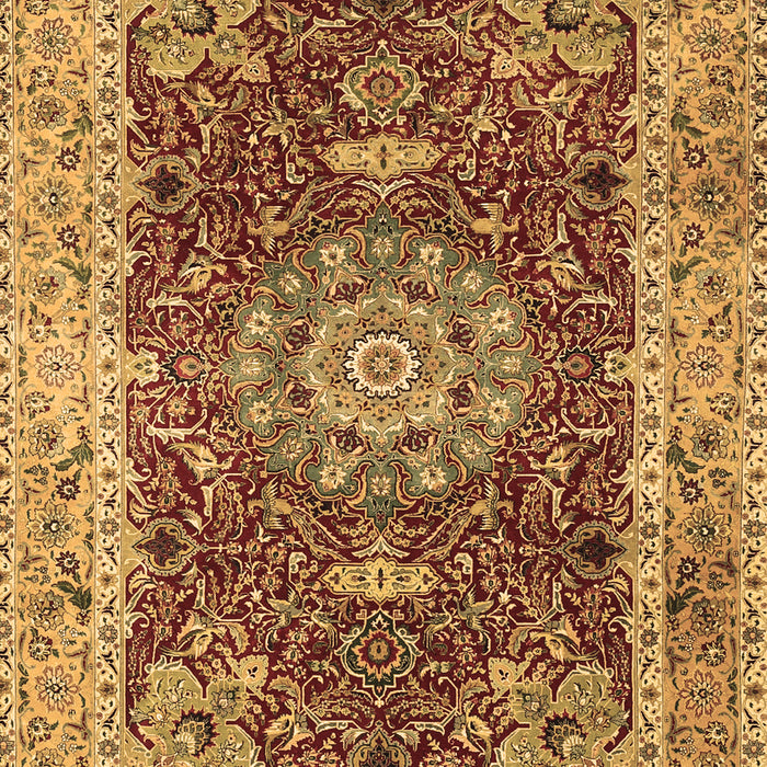 Machine Washable Medallion Brown Traditional Rug, wshtr3170brn