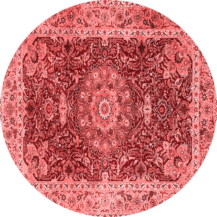 Machine Washable Medallion Red Traditional Rug, wshtr3170red