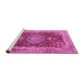 Sideview of Machine Washable Medallion Pink Traditional Rug, wshtr3170pnk