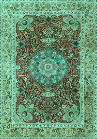 Medallion Turquoise Traditional Rug, tr3170turq