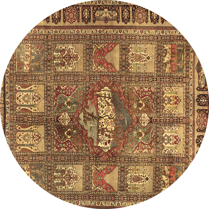 Round Machine Washable Animal Brown Traditional Rug, wshtr3171brn