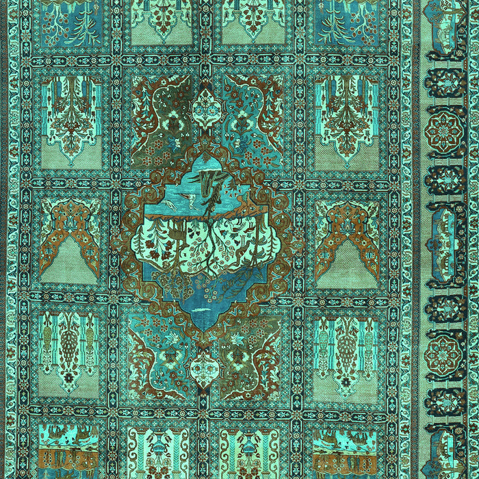 Machine Washable Animal Turquoise Traditional Area Rugs, wshtr3171turq