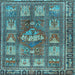 Square Animal Light Blue Traditional Rug, tr3171lblu