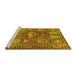 Sideview of Machine Washable Animal Yellow Traditional Rug, wshtr3171yw