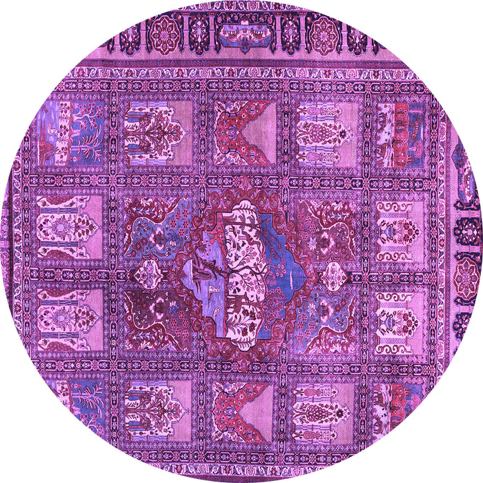 Round Animal Purple Traditional Rug, tr3171pur
